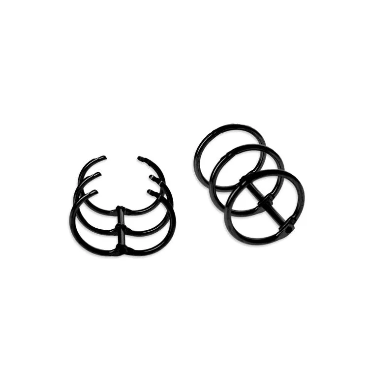 Trio d'anneau de reliure métal Noir 2cm (2pcs) 