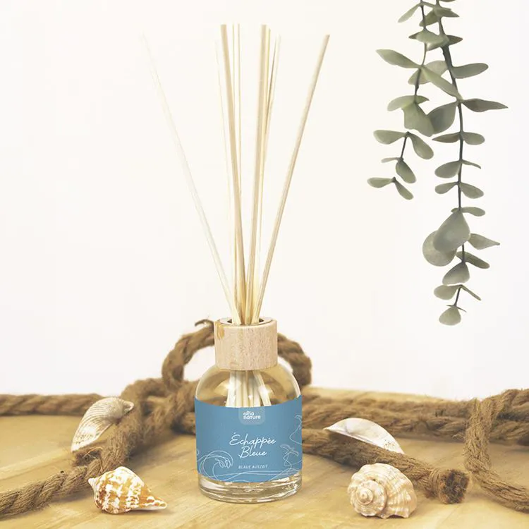 Diffusor mit Rattan-St&auml;bchen ' Blaue Auszeit (nach