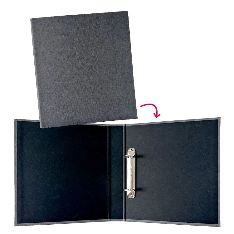 Classeur à anneaux 'Tissu Anthracite' (A5)