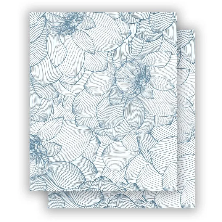 Leporello-Cover 'Gebl&uuml;mtes Blau'