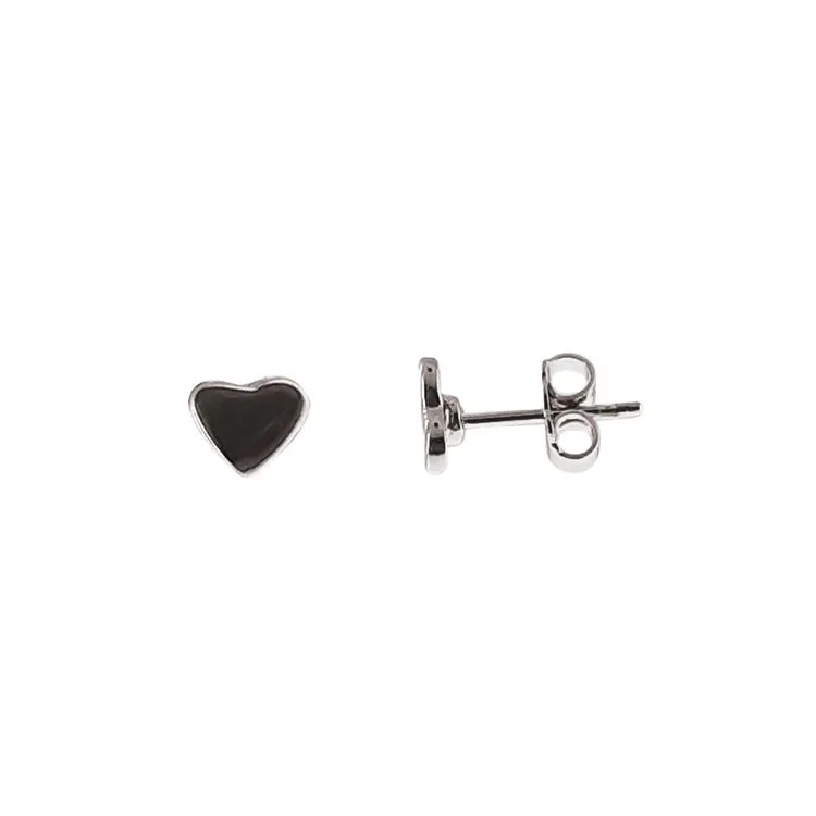 Ohrstecker in Herzform silberfarben