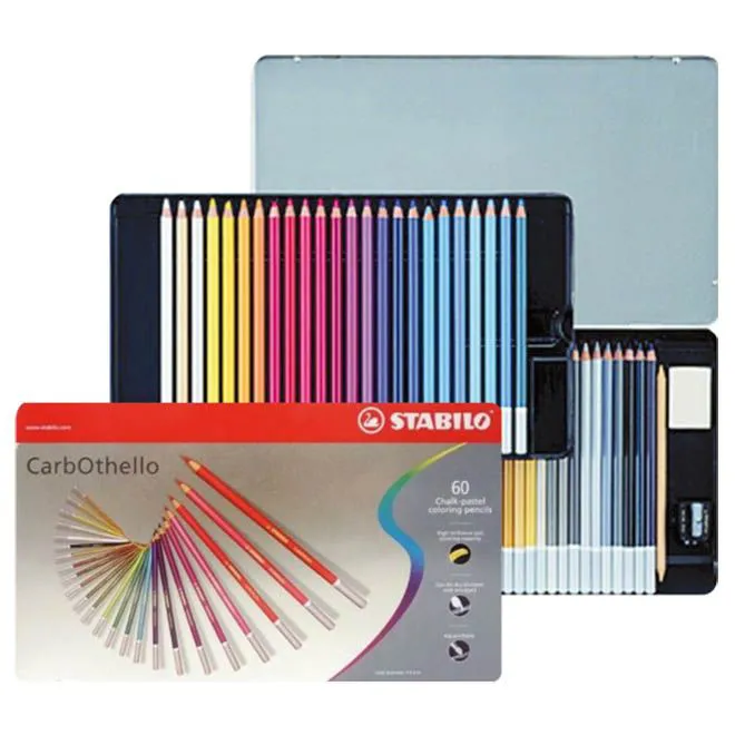 Boîte crayons craies 60 couleurs