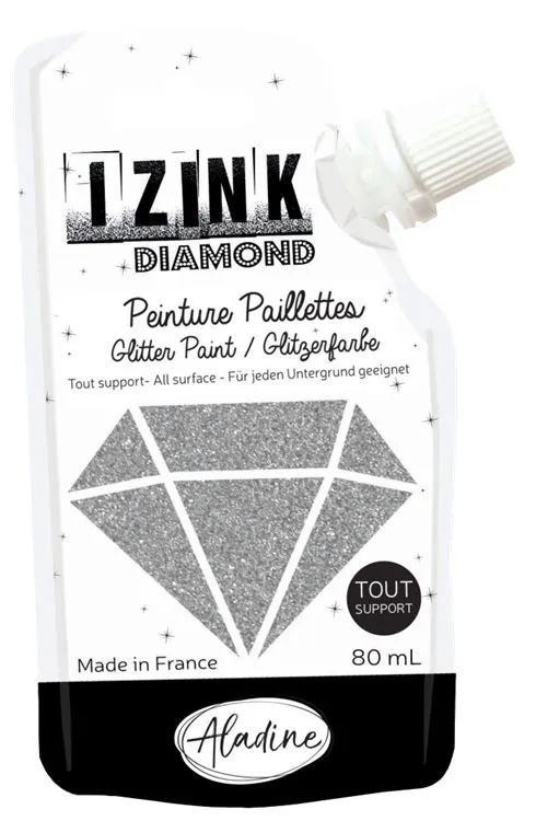 Peinture Pailletée 'Izink diamond - argenté 