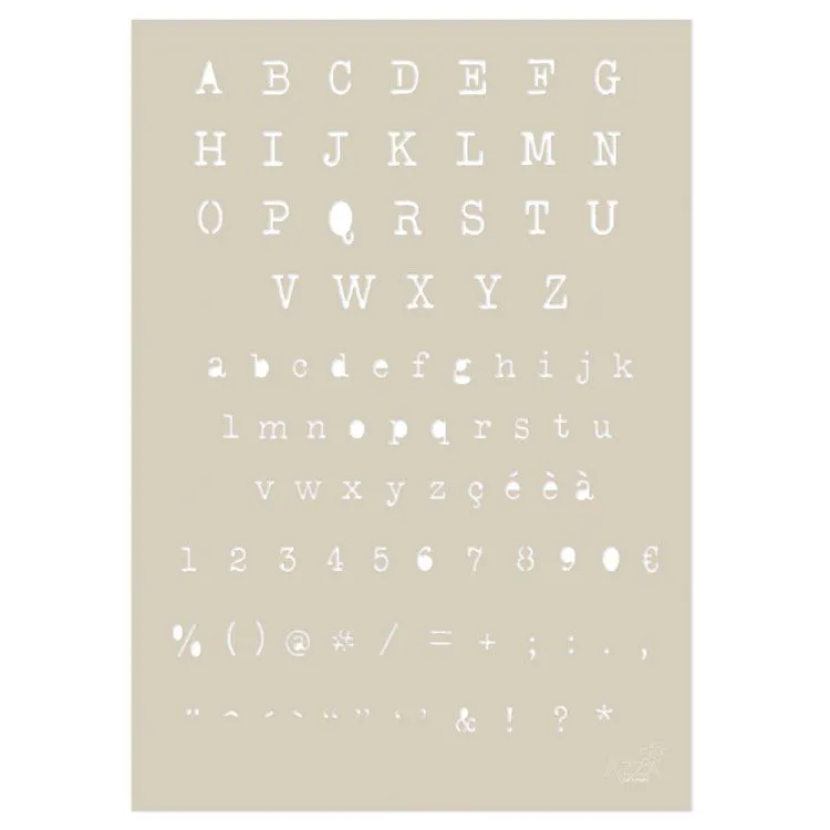 Gabarit Alphabet A4 'Nathalie'