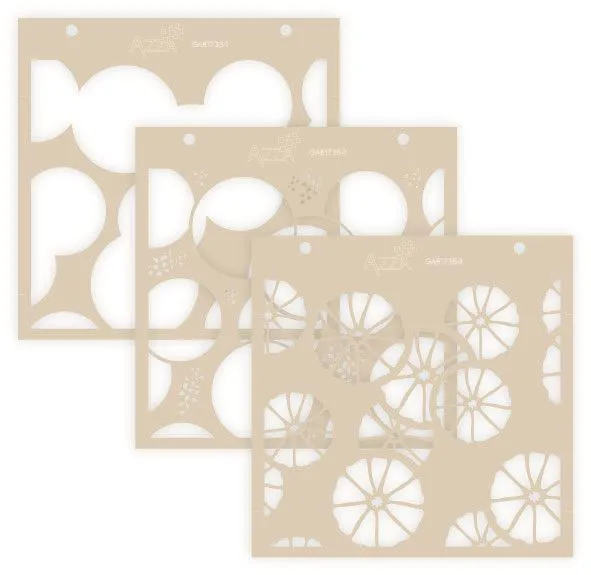 Trio de gabarits cascade 'Agrumes' (15x15)