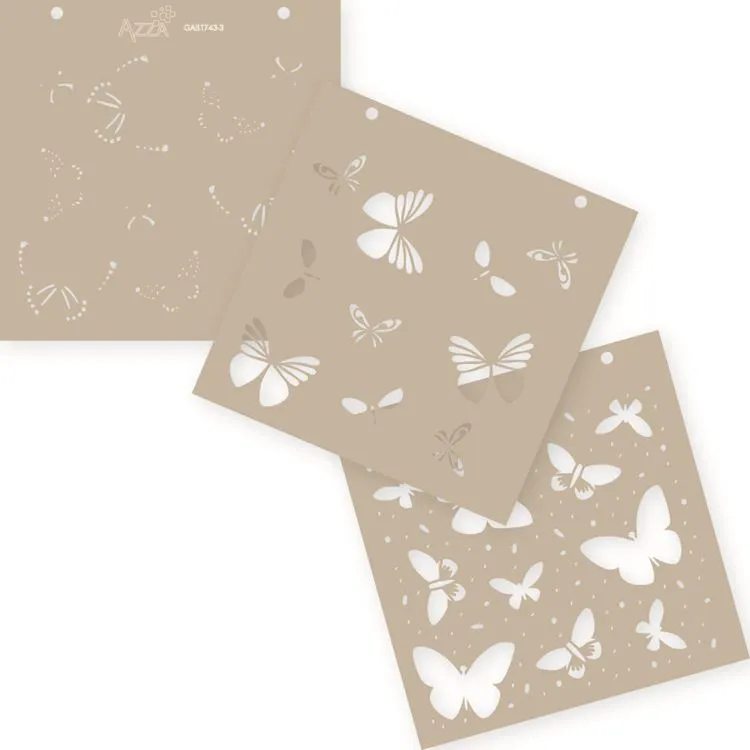 Trio de gabarit cascade 'Faune et flore' (15x15cm)