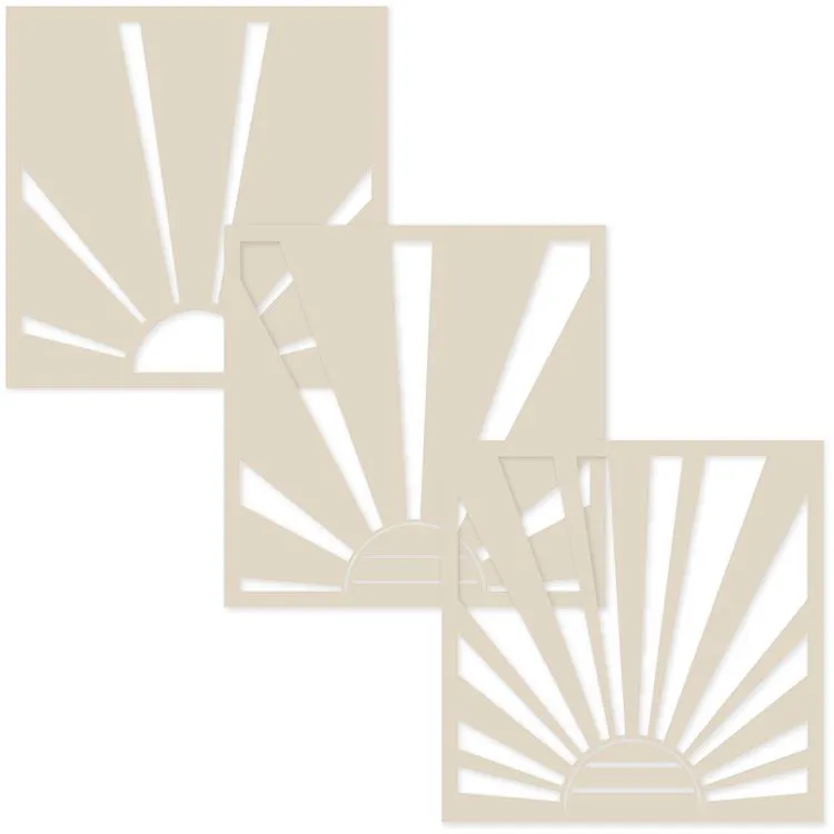 Trio de gabarits cascade 'Retro design' (15x15cm)