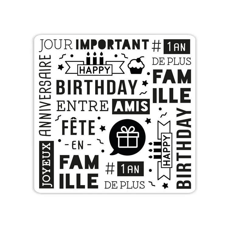 Classeur de gaufrage 'Anniversaire (15x15cm) 