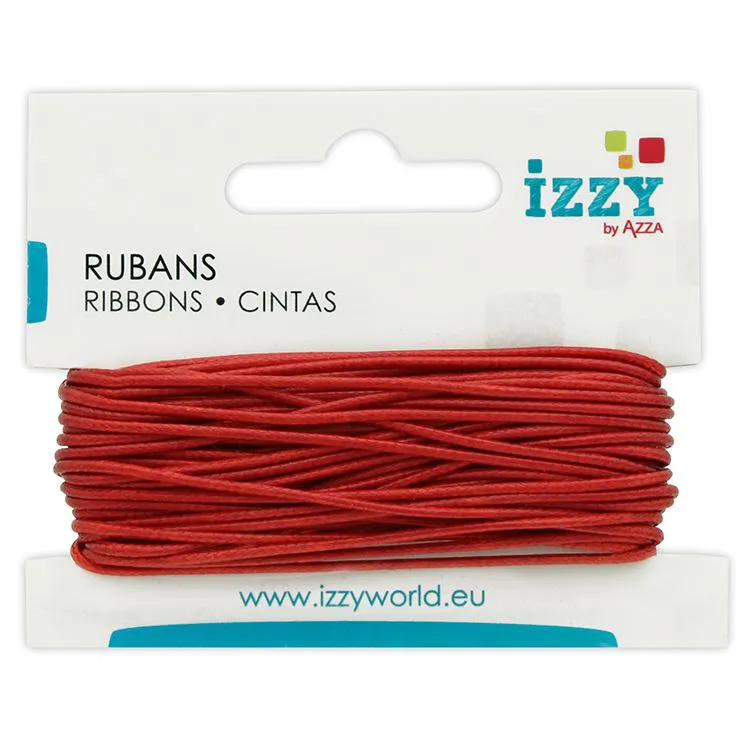 Cordon ciré 1mmx10m Rouge 
