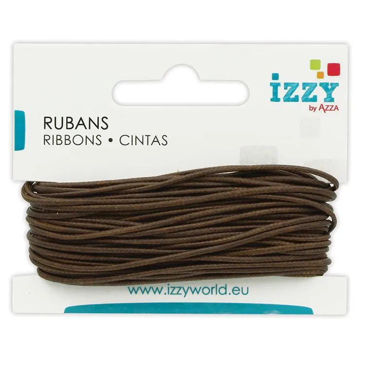 Cordon ciré 1mmx10m Brun 