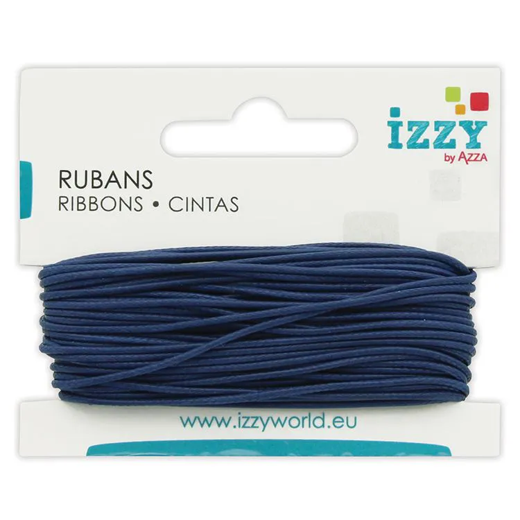 Cordon ciré 1mmx10m Bleu marine 