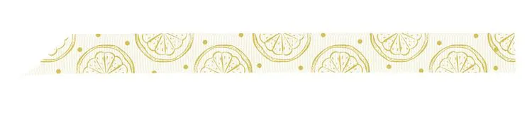 Ruban gros grain imprim&eacute; 'Agrumes' (15mmx3m)