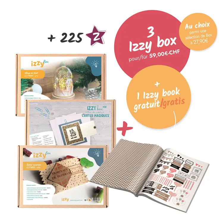 Panier promo 'Izzy box' (3 choix) + Izzy book off 