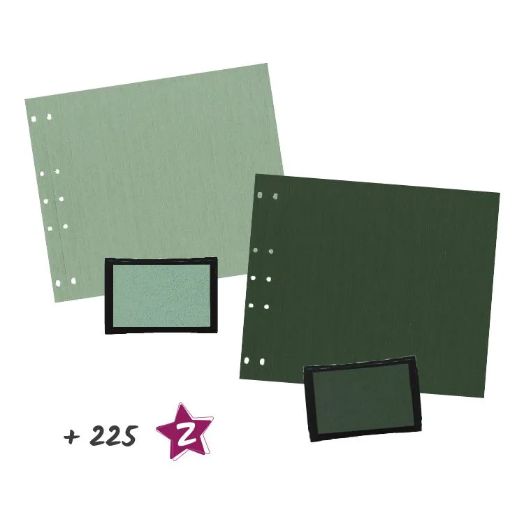 Panier pages & encreurs 'Vert de gris-Vert sapin'
