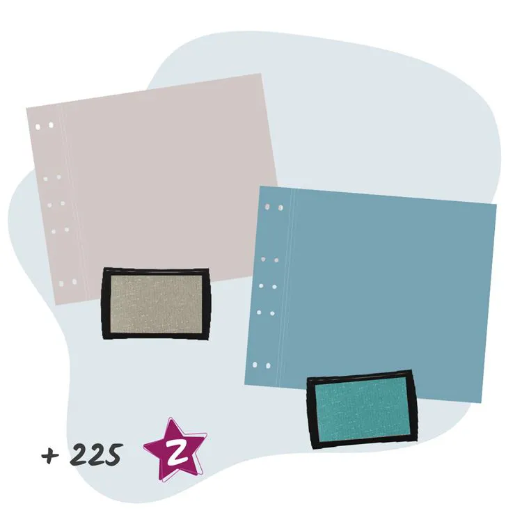 Panier pages & encreurs 'Teal & Galet'