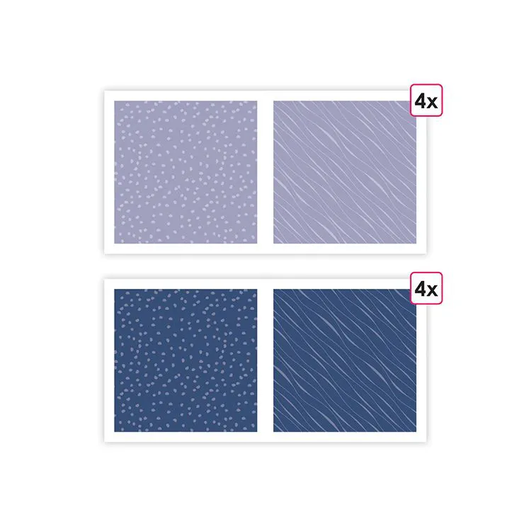 Papiers imprimés Essentiel 'Hortensia' (8f)