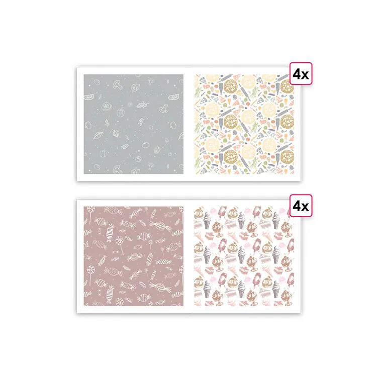 Designpapier A4 'In der K&uuml;che' (8 Stk.)