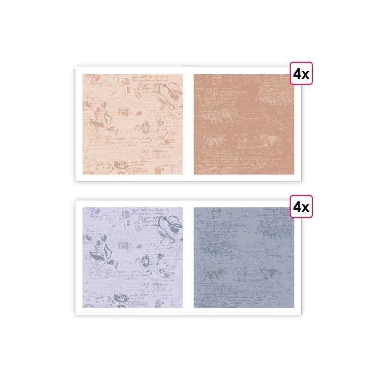 Designerpapier A4 'Bukolisch' (8 Stk.)