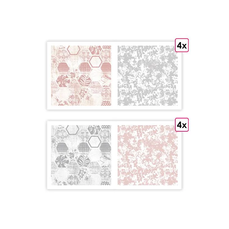 Designpapier A4 'Pflanzenabdr&uuml;cke' (8 Stk.)