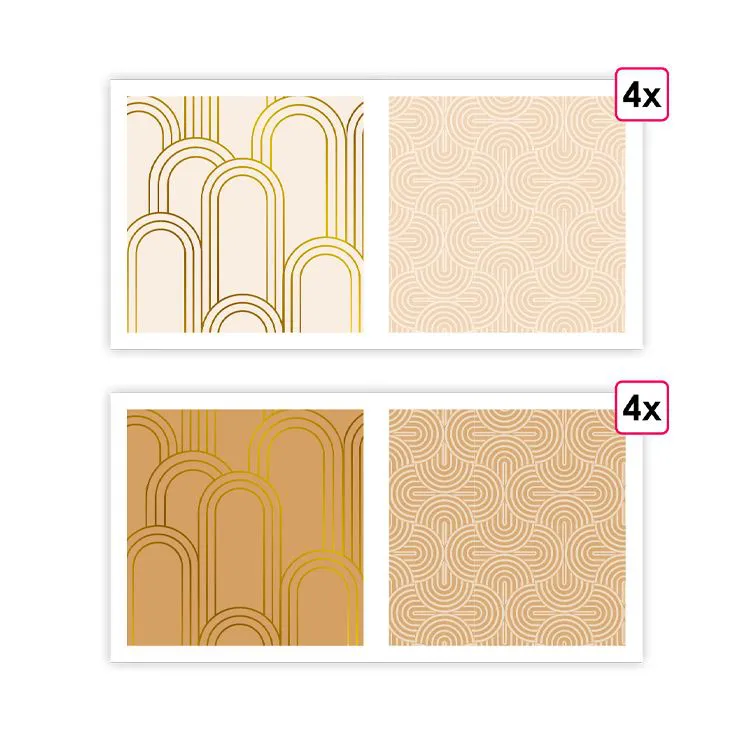 Papiers imprimés 'Arcades' (foiling) (8f)