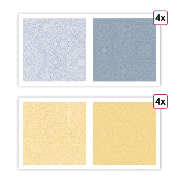Designpapier A4 'K&uuml;nstlerische Symbole' (8 Stk.)