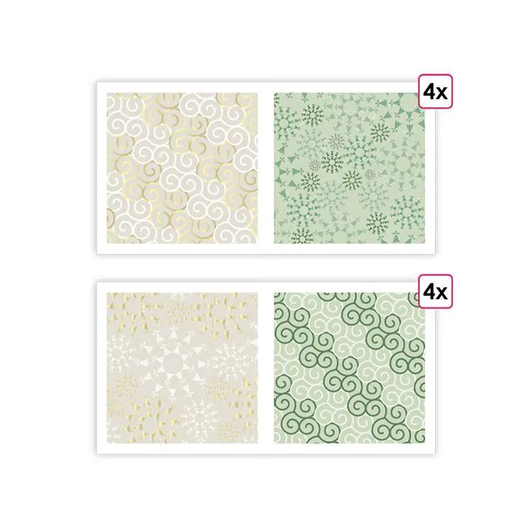 Papiers imprim&eacute;s 'Bretagne' (Foiling dor&eacute;) (8f)  