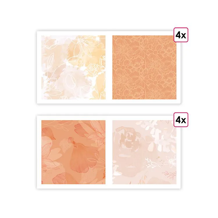 Designpapier 'H&uuml;bsche Blumen' (8 Stk.)