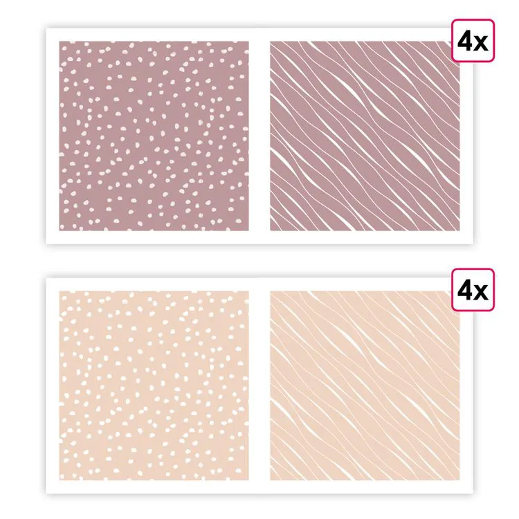 Papiers imprim&eacute;s 'Essentiel 'Rose indien-Muscade'