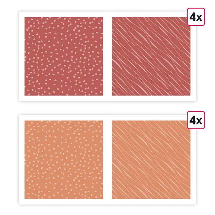 Papiers imprim&eacute;s Essentiel 'Terracotta-Blush' (8f)