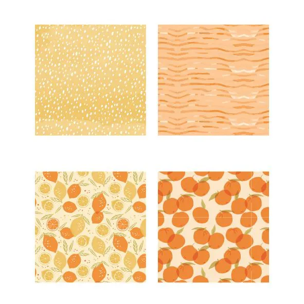 Papiers imprim&eacute;s 'Agrumes' (8f)