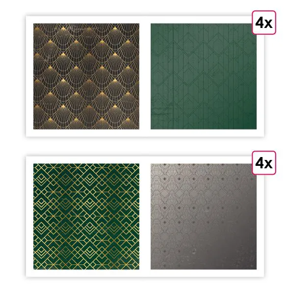Papiers imprim&eacute;s 'Reflets dor&eacute;s' (Gold foil)