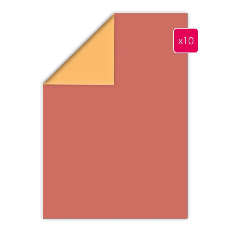 Papier A4 duo 10p 'Brique - Mangue' 