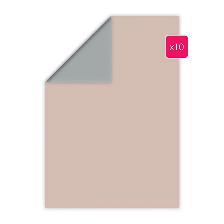 Papier A4 duo 10p 'Muscade-Acier' 