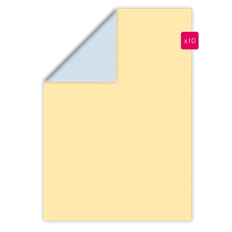 Papiers A4 duo 10p 'Cool blue- Paille'