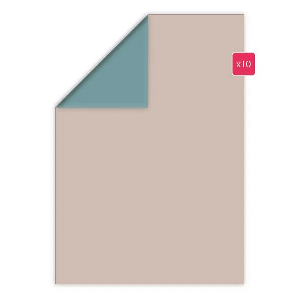 Papiers A4 duo 10p 'Galet - Teal'