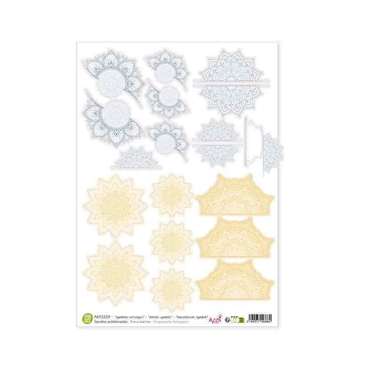 "Vorgestanztes Motivpapier 'K&uuml;nstlerische Symbole'