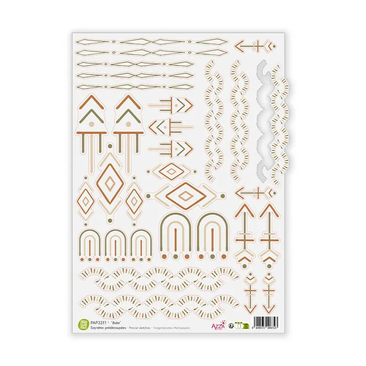 Vorgestanztes Vellum-Motivpapier 'Boho'