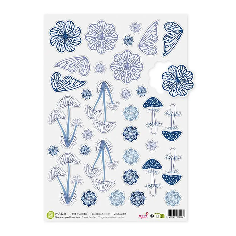 Vorgestanztes Vellum-Motivpapier 'Zauberwald'