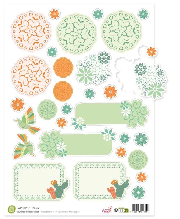Sayn&egrave;tes pr&eacute;d&eacute;coup&eacute;es 'Fiesta' (diecut)
