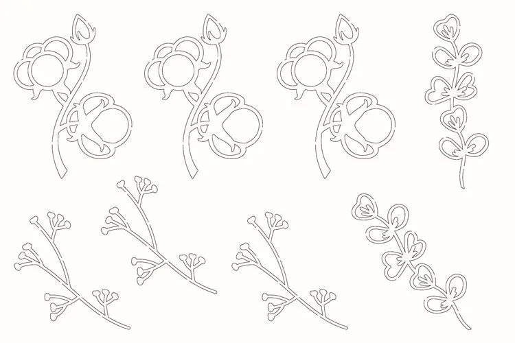 Konturenfiguren 'Getrocknete Blumen'