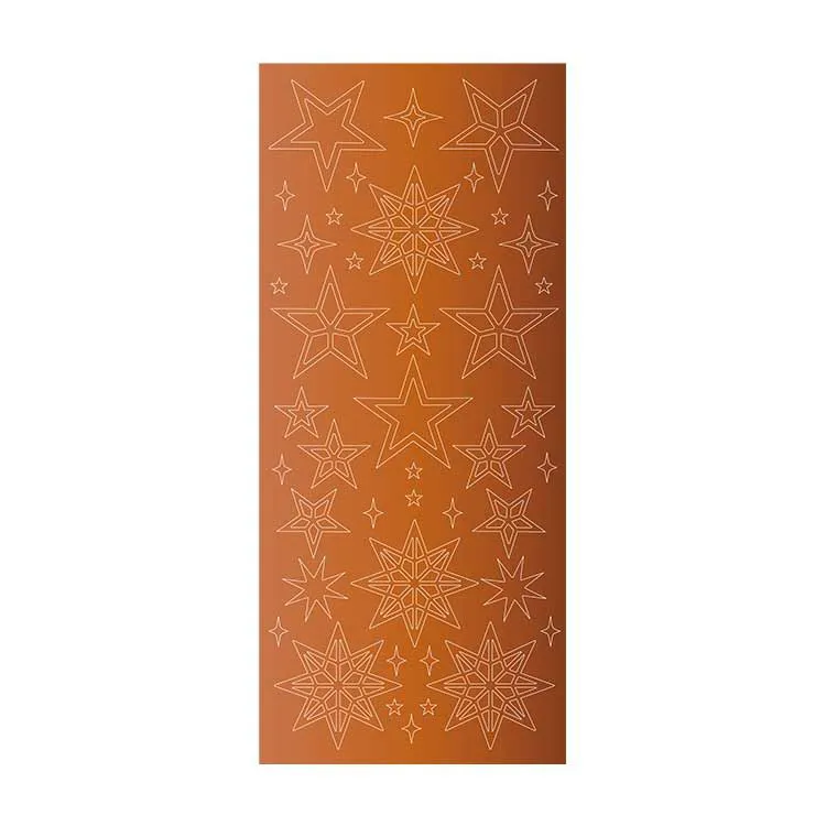 Konturenaufkleber 'Sterne-Mirror Copper'