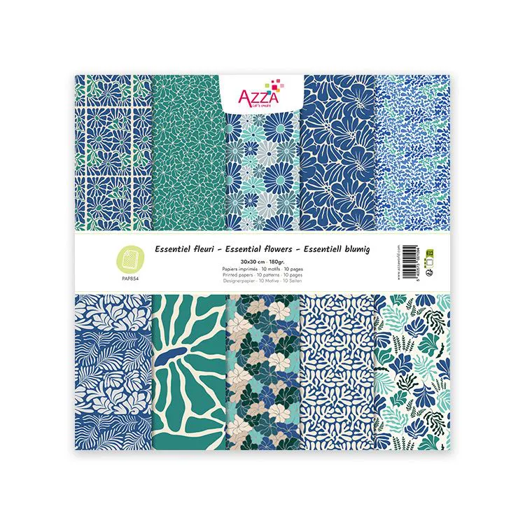 Bloc de papiers 'Essentiel fleuri' (30x30cm) (10f)