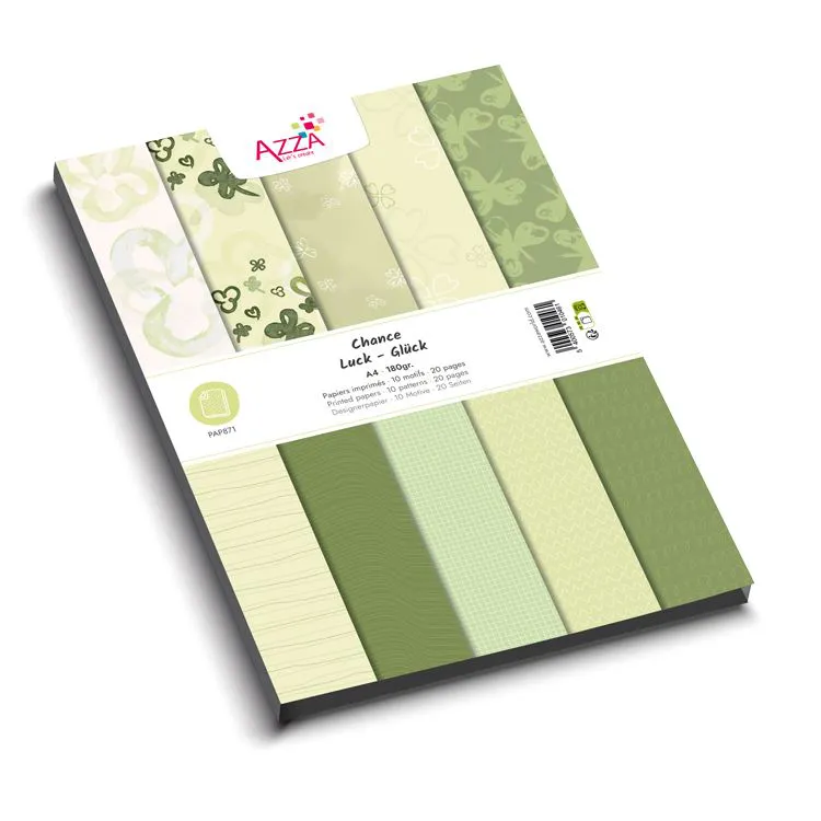 Bloc de papiers imprim&eacute;s 'Chance' (A4)