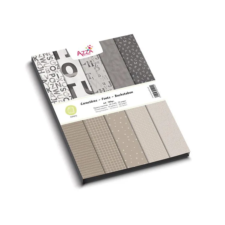 Designpapierblock A4 'Buchstaben'
