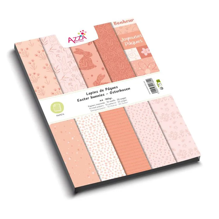 Bloc de papiers imprim&eacute;s 'Lapins de P&acirc;ques' (A4)