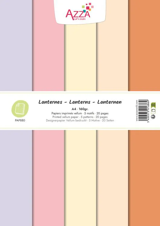 Bloc papier vellum imprim&eacute; 'Lanternes' (180gr)