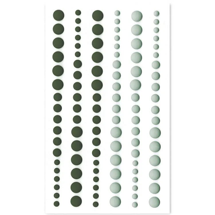 Perles de résine mat 'Vert de gris-Sapin'