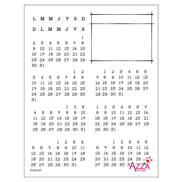 Tampons diamant 'Petit calendrier'