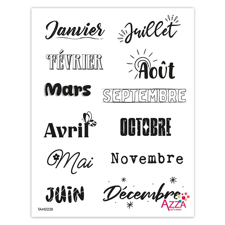 Diamantstempel 'Les mois de l'ann&eacute;e'