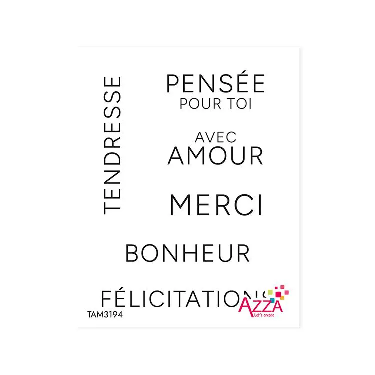 Tampons rubis mots 'Jolies fleurs'  